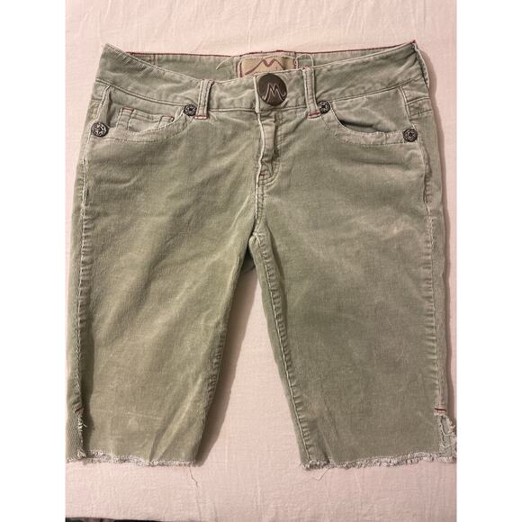 Marisa‎ Christina Corduroy Capri Cropped Pants Womens Size 30 Green - Picture 1 of 8